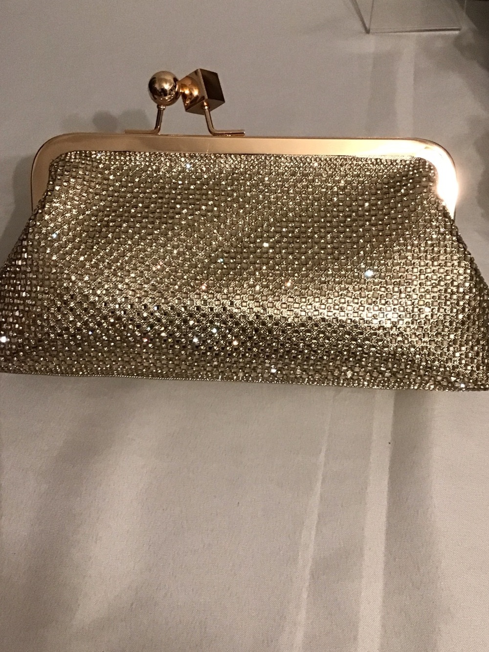 Affordable Fashion Finds Gold Crystal Mesh Evening Clutch